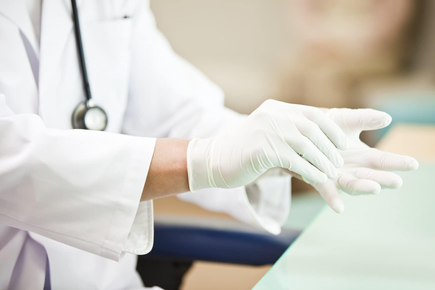 Rękawice jednorazowe Nitril 35PLUS, białe, opakowanie 100 sztuk, rozmiar M