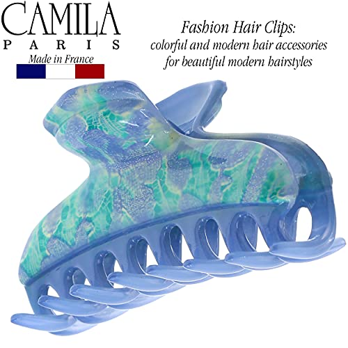 Camila Paris Cp3312 French Hair Clip For Women Thick Hair For Long Curly Wavy Hair, Blue, Girls Hair Claw Clips Fashion Styling Hair Accessories For Women, Strong Hold No Slip Grip, Made In France #TOP5