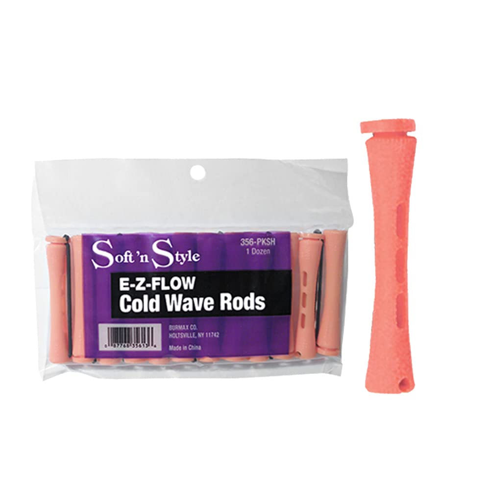 SOFT 'N STYLE COLD WAVE RODS - SHORT PINK SALON PERM RODS TO CURL HAIR