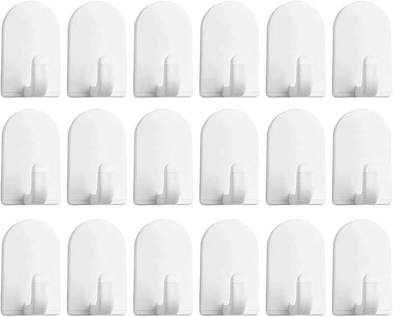 InterDesign Self-Adhesive Mini Hook, White, Set of 18
