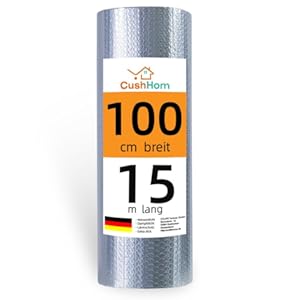 CCLIFE Isolatiefolie, thermofolie, gealuminiseerde isolatiefolie, aluminium, luchtkussenfolie, radiatorfolie, reflectiefolie voor daken, ramen, buizen, vloeren