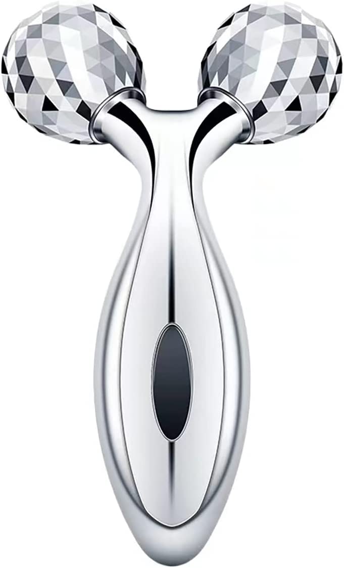 Leticia Manual 3D Massager Roller 360 Rotate fot Face, Eyes, Neck Full Body Shape for Skin Lifting Wrinkle Remover Facial Massage Relaxation Tool, 15.5 x 9.5 x 5 cm, Silver-image-15