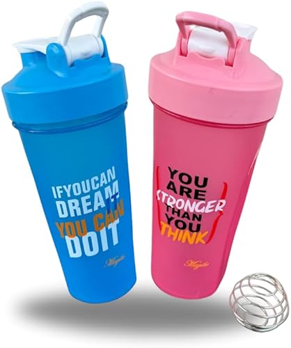 Magiko - Botellas mezcladoras para proteínas, botella de agua portátil de 28 onzas, a prueba de fugas, para antes del entrenamiento, sin BPA,