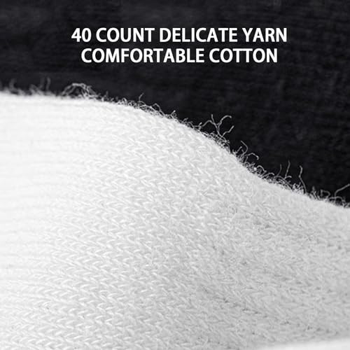 Athletic Running Socks with Arch Compression, Cotton Cushioned Crew Socks for a Secure Fit, White & Black3