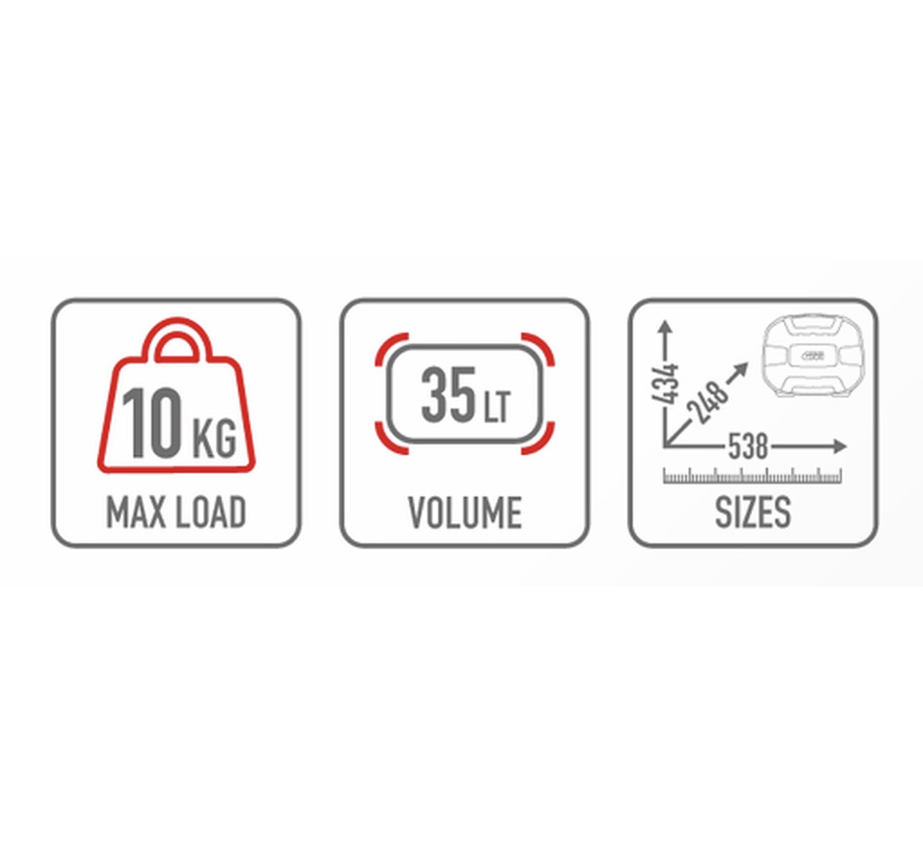 givi valises laterales trk35bnpack2 monokey Trekker Lite Grigio 70 lt + Support Compatible avec Honda XL 750 transalp 2023 2024 mototopgun