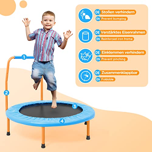 Yorbay Kinder Trampolin 90cm Durchmesser Mini Jumping Trampolin für Zuhause Indoor Outdoor 75 kg dynamische Belastung – Bild 5