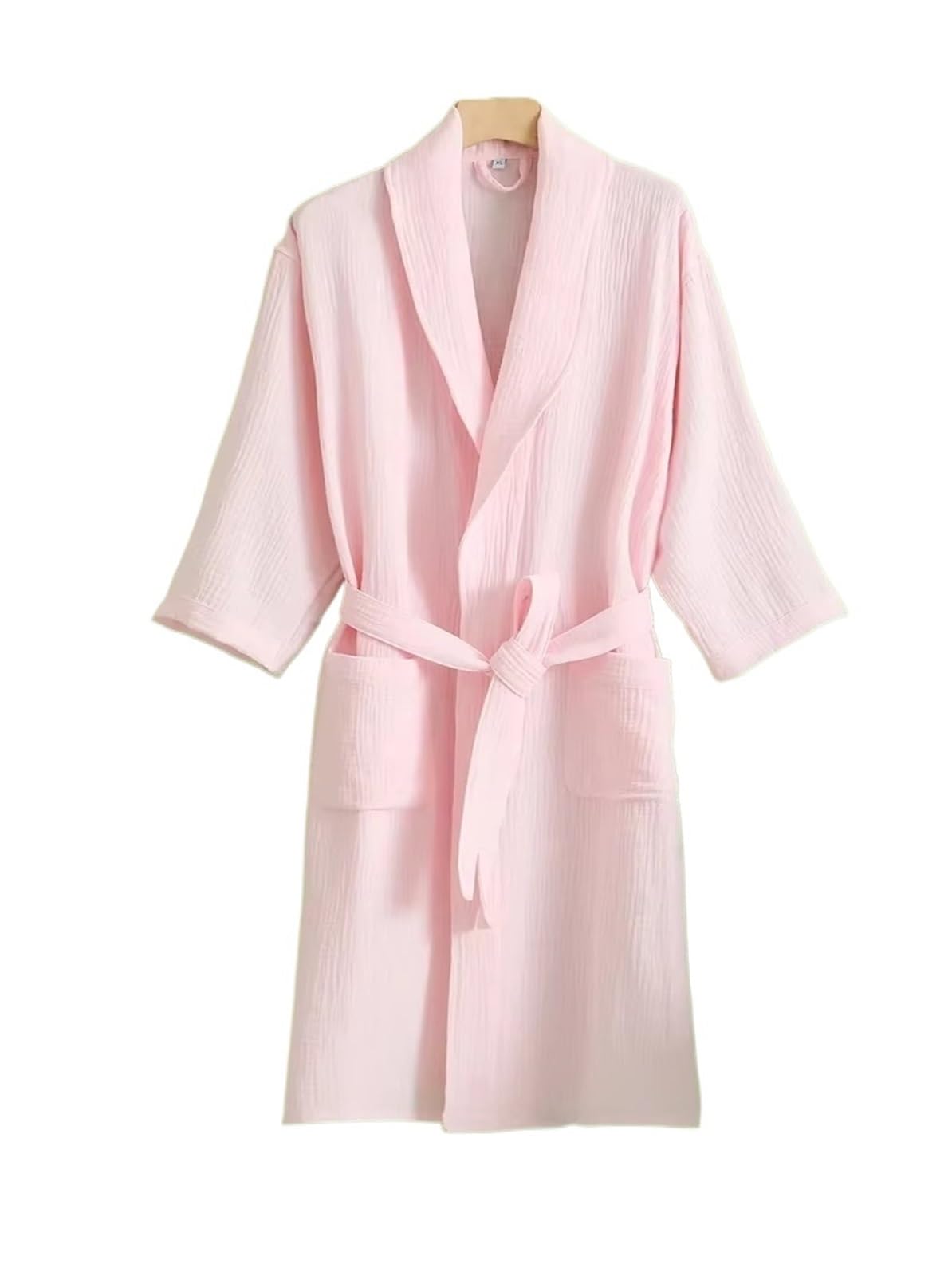 Albornoz fino de verano algodón color liso, pijama hotel absorbente y secado rápido for hombre mujer para Spa Ducha Playa