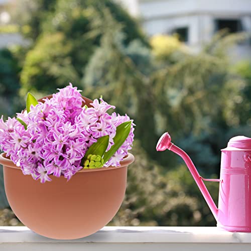 Yardwe Hanging Flower Planter Pots Plant Pot Flowerpot Half Round Shape Wall Mounted Resin Indoor Outdoor Flowerpots Removable Vase Home Garden Decor #TOP4