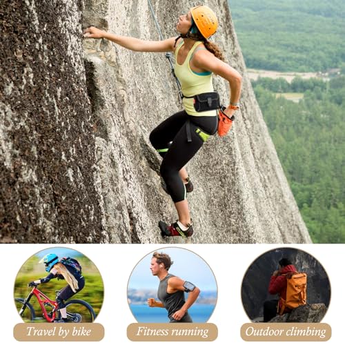 Handy Smartphonetasche, Multifunktional Bauchtasche Tasche Beutel für Camping Wandern Radfahren, Geeignet für Telefone bis zu 6,5 Zoll (2 Stück Schwarz)