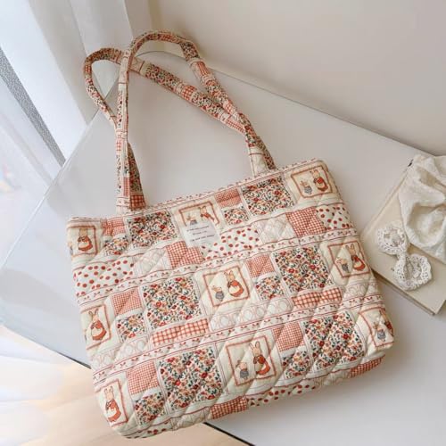 Image of Sunwel Fashion Top Zipper Floral Quilted Bag Small Tote Bag for Women
