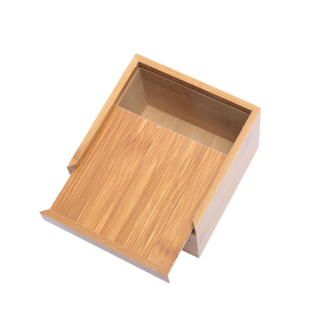 Taschentuchspender aus Holz, quadratischer Taschentuchhalter, Serviettenspender für Tisch, Zuhause, Büro (L)