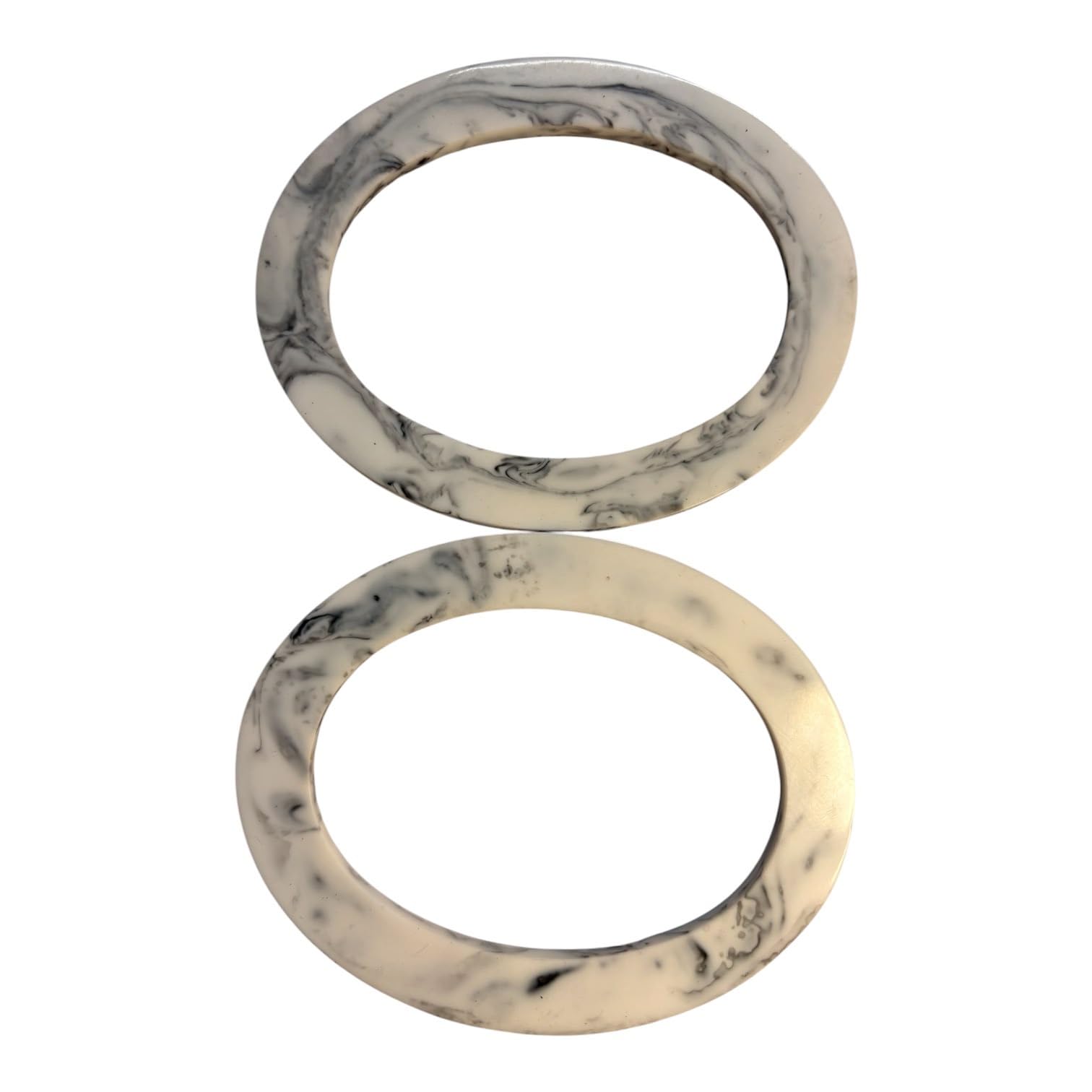 Plastic Marble Oval Bag Handles, 7 cm, Set of 2 | Marble Print, Oval Shape-image-13