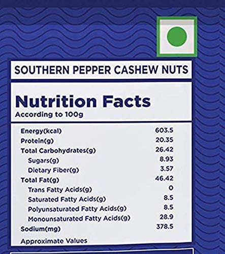 Image of Nutty Gritties Salted Cashews Nuts, Roasted Pepper ((Pack of 3 - Each 28g))