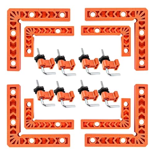 Zynphancer 8角度ポジショニングスクエア ? 木工用コーナークランプで正確な90度固定、キャビネットや箱の製作に最適 (f)