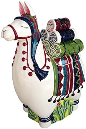 Blue Sky Ceramic Llama Cookie Jar, Multicolor