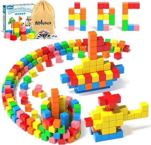 Apluses Magnetische Bausteine Magnetbausteine Kinder ab 3+ Jahre Montessori Spielzeug Magnetwürfel Magneten für Kinder im Alter von 3-5 Jahren Jungen und Mädchen