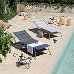 Lafuma Sonnenliege Miami II, Grau Obsidian