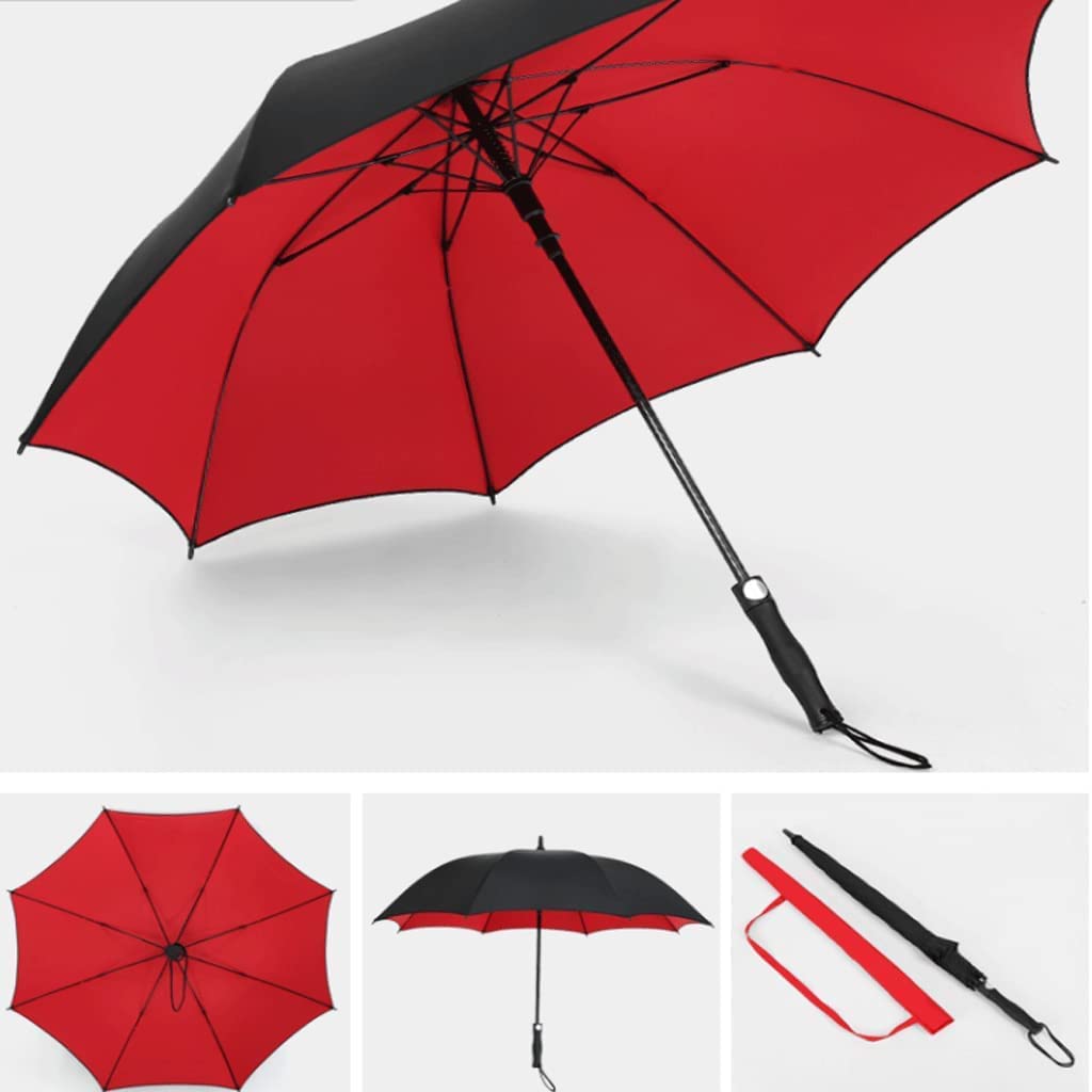 Paraguas Mujer Paraguas de golf abierto automático con mango helado paraguas de gran tamaño a prueba de viento Paraguas Antiviento (Color : A, Size : 94cm)