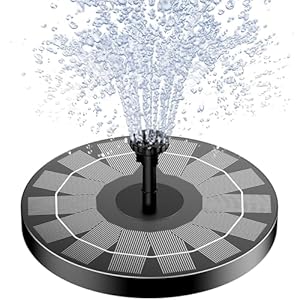 AISITIN 2.5W Solar Bird Bath Fountain Pump, Solar Fountain Pump for Bird Bath with 6 Nozzles, 6.7″ Solar Powered Water Fountain Pump for Garden, Ponds, Pool, Fish Tank, Aquarium and Outdoor