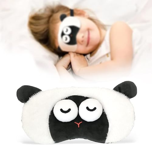 Bonita máscara para dormir de animales, cubiertas para dormir en viajes y siestas, divertida máscara de ojos de felpa para dormir, máscara de dormir