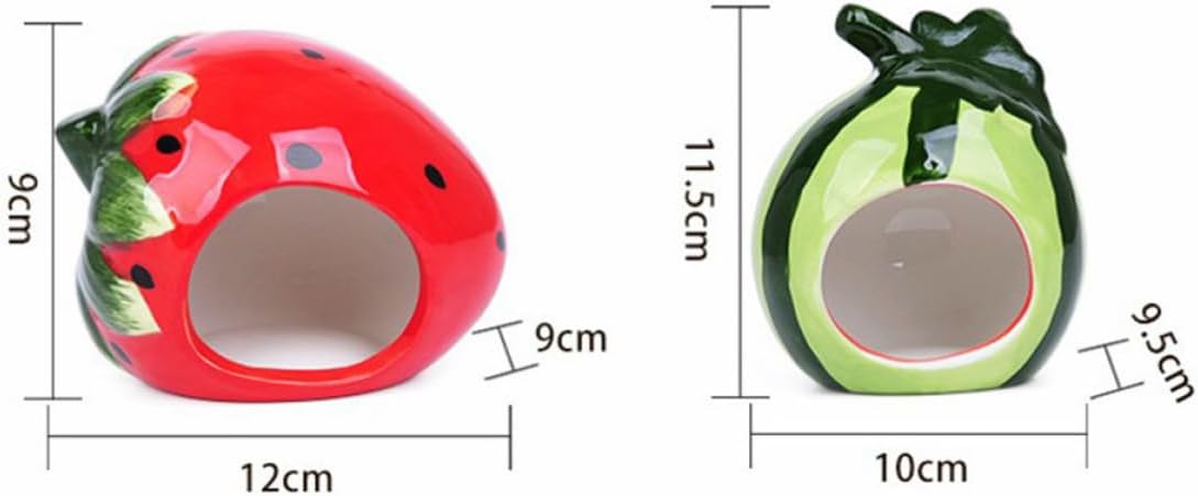 Strawberry Ceramic Hamster Nest Creative Safe Use Red image 2