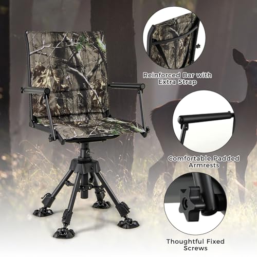 Image of Tangkula 360 Degree Swivel Hunting Chair with 4 Adjustable Legs