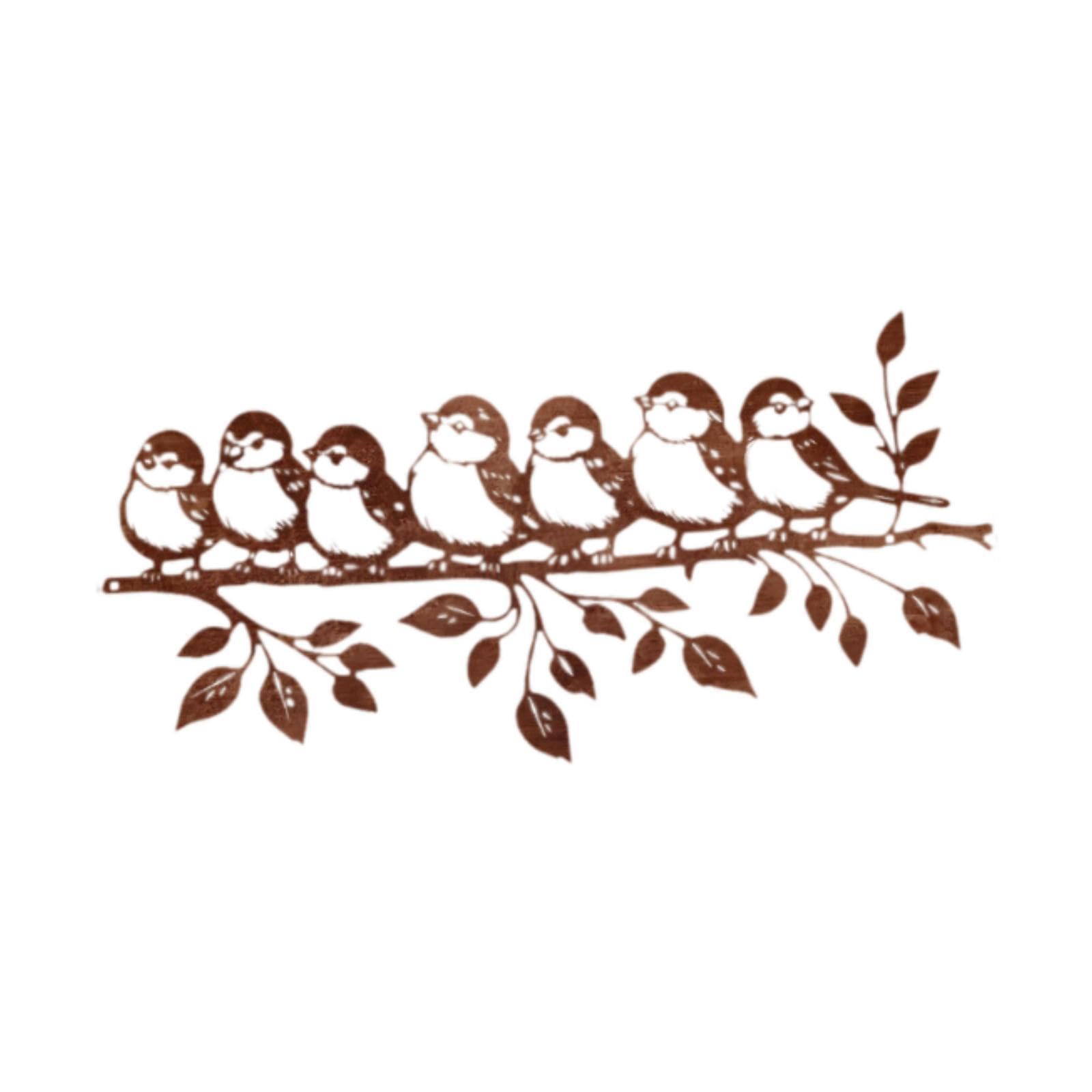 Oiseaux sur branche en métal décoration murale style ferme pour intérieur