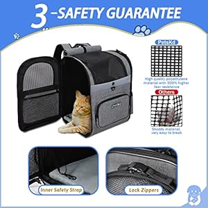 Pet-Carrier-Backpack-13-x-11x-165-for-Small-Medium-Dogs-and-Cats-Under-20LBS-Large-Space-Foldable-Backpack-with-Safety-Lock-Zipper-and-Breathable-Mesh-for-Travel-Hiking-CampingGrey - Cucciolini Doodles Pet-Carrier-Backpack-13-x-11x-165-for-Small-Medium-Dogs-and-Cats-Under-20LBS-Large-Space-Foldable-Backpack-with-Safety-Lock-Zipper-and-Breathable-Mesh-for-Travel-Hiking-CampingGrey
