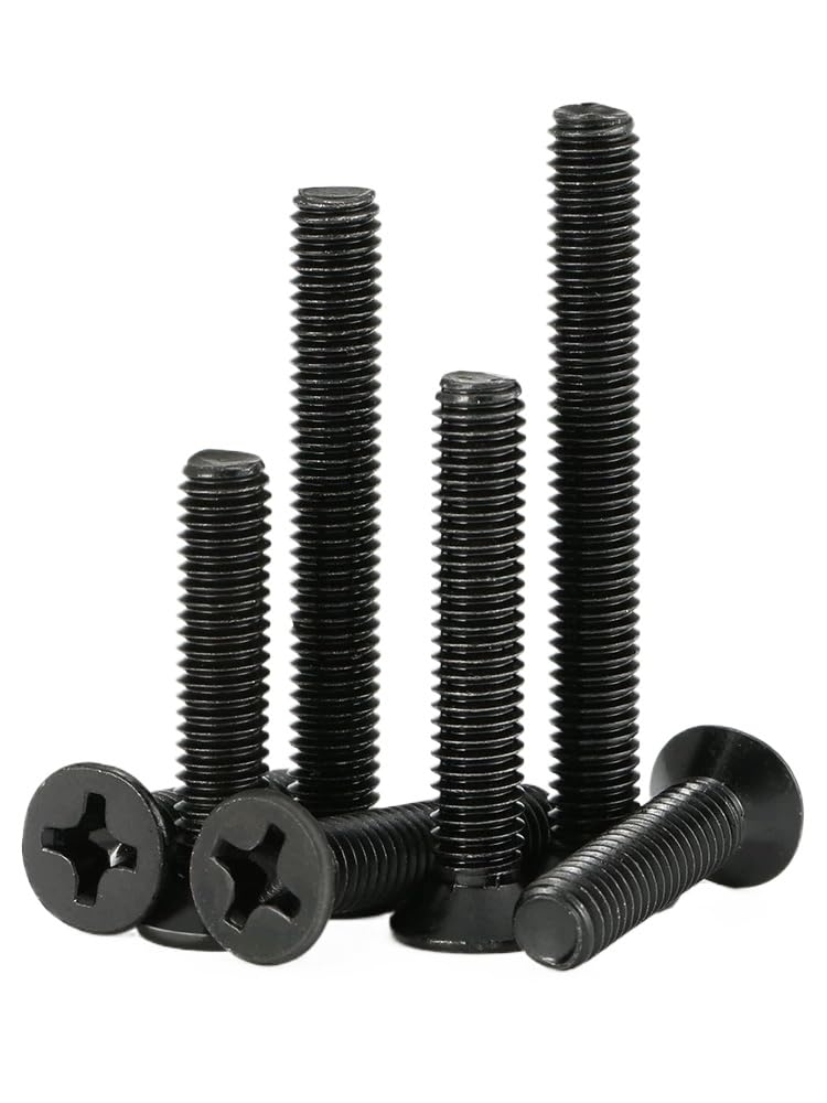 Schwarze SS304 Senkkopf-Kreuzschlitzschrauben M1,6-M4 Sortiment (100,M4 x 0.7 x 40mm)