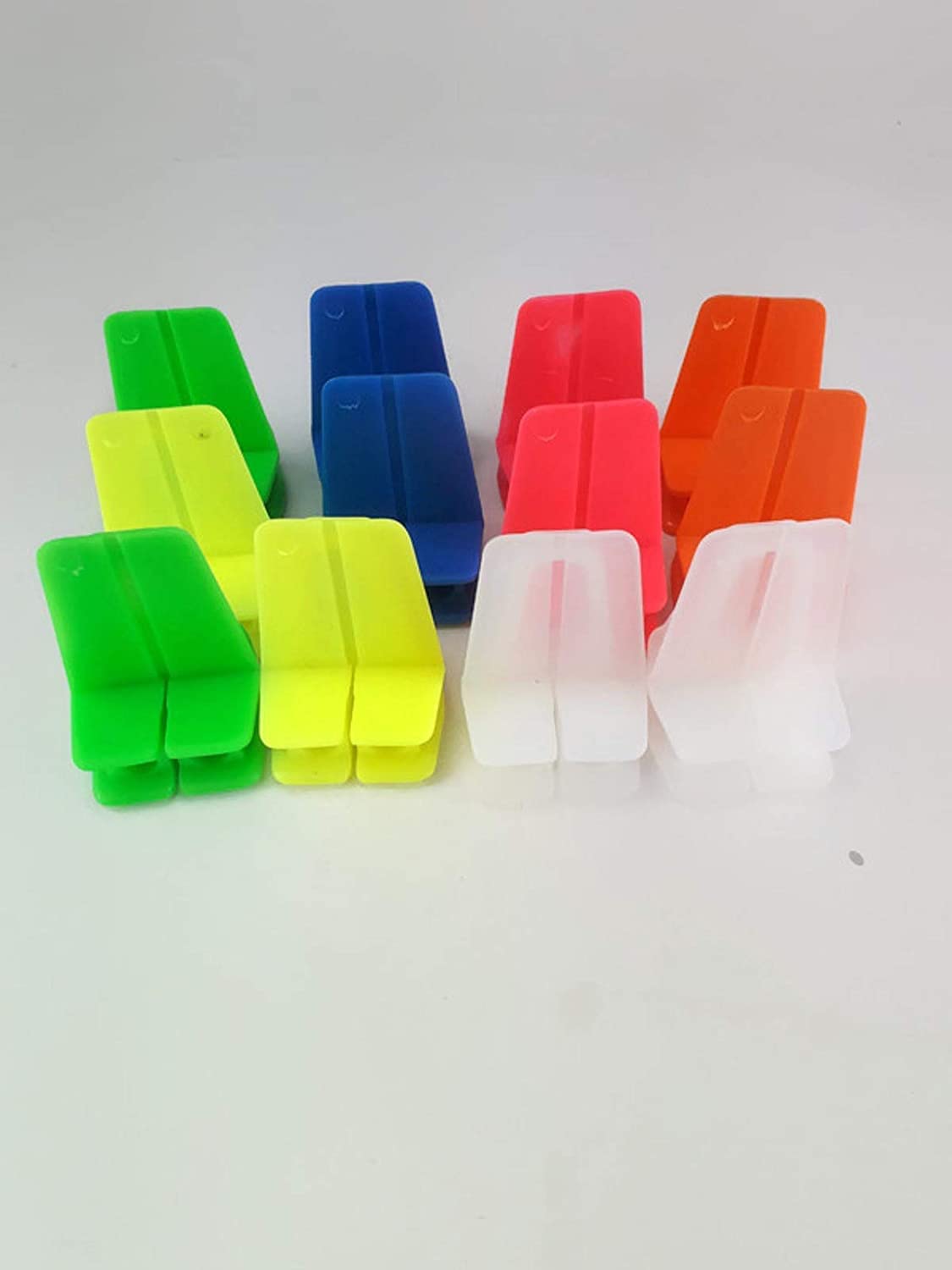 Cyclaire Brick Line Blocks (Pack of 12, Choice of Colours), line Blocks to Help Straight Brick Laying, Made in UK, Posted Quickly. (Mixed Dozen: 3 Green, 3 Blue, 3 Pink, 3 Yellow)