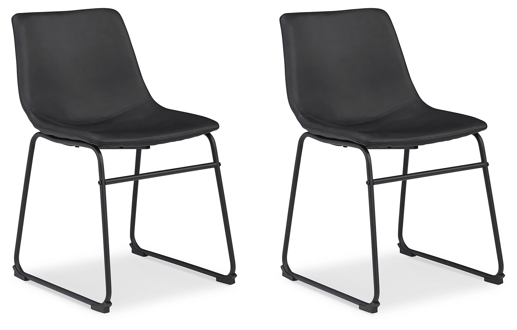Signature Design by Ashley Centiar Mid Century Dining Room Bucket Chair, 2 Count, Black