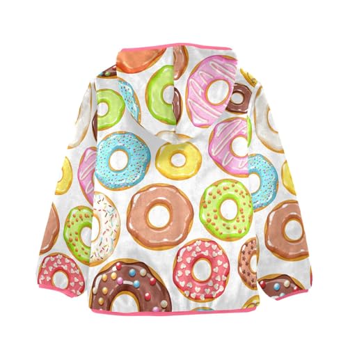 OTVEE Colorful Glazed Donuts Kids Hoodie Jacket Fall Spring Full Zip Warm Outwear Coat2
