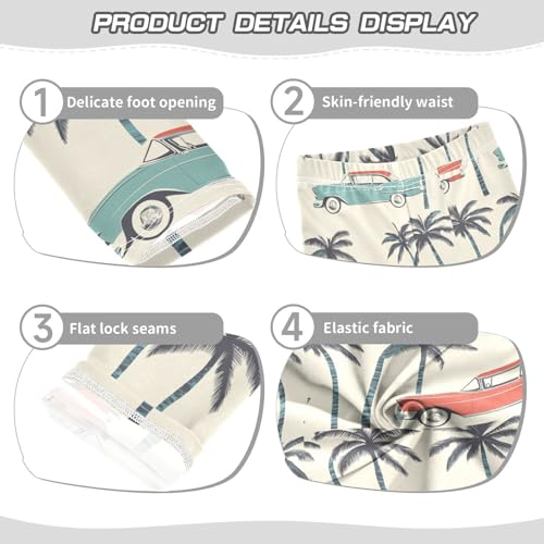 Girls Leggings Vintage Classic Car Toddler Girls Clothes Leggings for Girls Toddler Girls Leggings 3-4T3