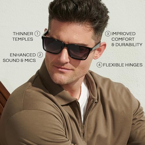 Lucyd - Bluetooth Audio Glasses - Men & Women Smart Glasses w/UV Protection - Open Ear, Noise Canceling Wireless Mics, Quadrasonic Sound Speaker, Voice Assistants Compatible - Darkside XL - Image 4