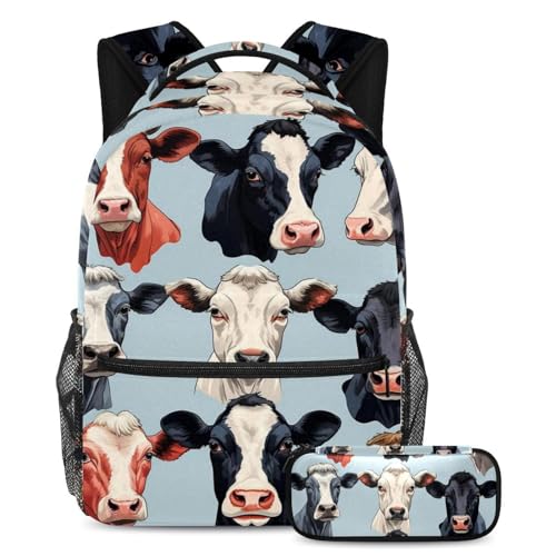 Sac à dos d'école grand format motif vache pour en finir avec les cahiers cornés