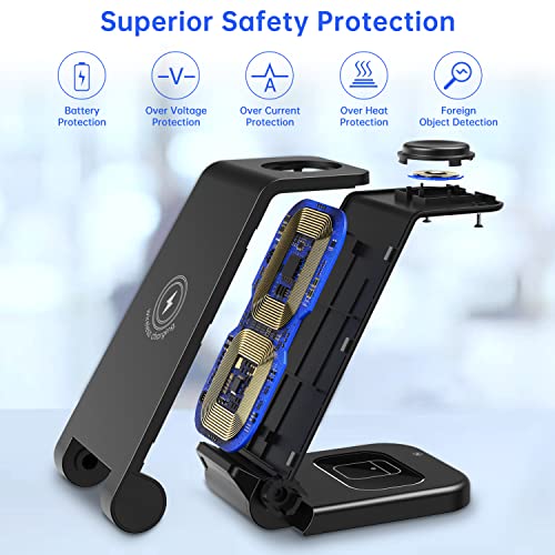 Wireless Charging Station For Iphone Multiple Devices, 3 In 1 Wireless Charger Stand Dock Compatible With Apple Watch Series 7 6 Se 5 4 3 2 & Airpods Iphone 13 12 11 Pro Max/X/Xs Max/8/8 Plus Iwatch #TOP4
