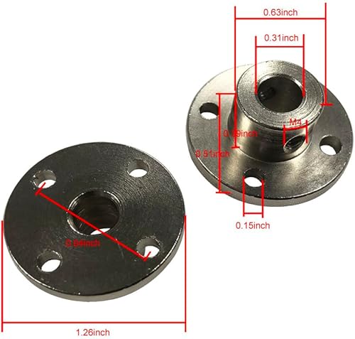 Miniatura 8 de BRINGSMART Motor de engranaje helicoidal CC de 12 V 40 rpm con acoplamientos de brida de 0.315 in, motor invertido autobloqueante de 22.0 lbs.cm,