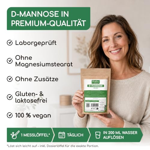 D-Mannose Pulver 250g - D Mannose Pulver in Deutschland abgefüllt & laborgeprüft, 125 Tage Versorgung- Natürlich… – Ansicht 5