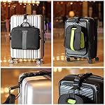 Luggage Hook Strap,J Hook for add a Bag Luggage,Multi Adjustment Bag Strap Hook with Hands Free(Black-Middle Size)