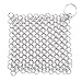 Cast Iron Cleaner 7 x 7 inch 316 Stainless Steel Chainmail Scrubber for Skillets Griddles Pans or Woks