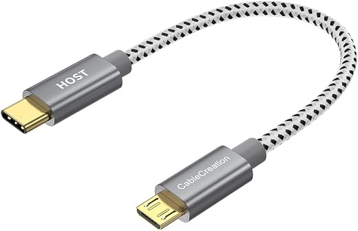 Cablecreation Usb C To Micro Usb Otg Type C Braided Cord, 480Mbps Cable For Android Devices, Smartphone, Tablet, Digital C...
