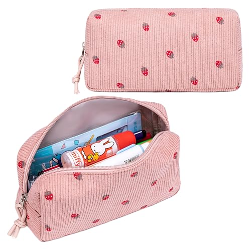 Image of LEDAOU Cute Pencil Case for Kids Girls Pink Pencil Pouch Kawaii Pen Pencil Box Bag Holder for School Students