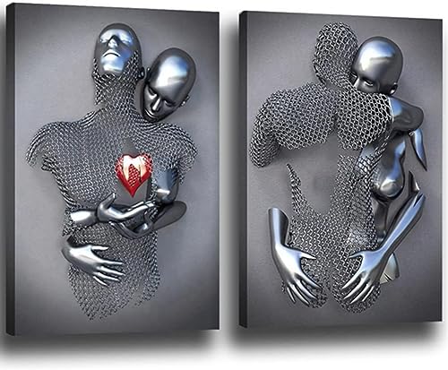 Affiche Métal Figure Statue Art Toile Romantique Abstrait Luxe
