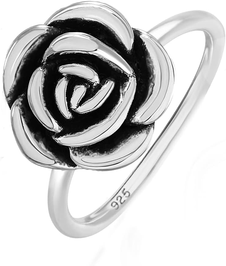Savlano 925 Sterling Silver Hollow Rose Flower Ring Band for Women - Made in Italy Comes With a Gift Box - Image 2