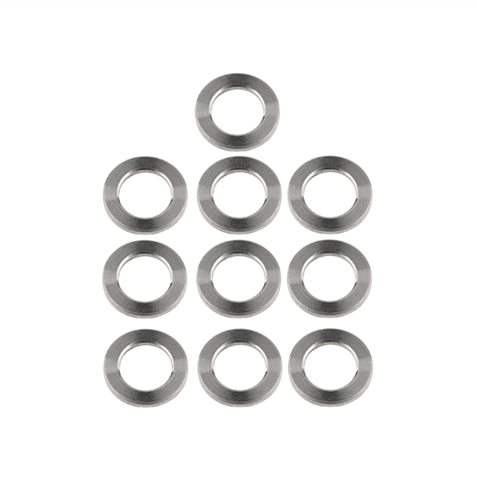 Lavadoras de acero inoxidable, pequeña lavadora Arandelas planas de titanio M4 M5 M6 M7 M8 M10, espaciador de titanio for piezas de bicicleta y motocicleta, 10 piezas, buena resistencia al desgaste.(T