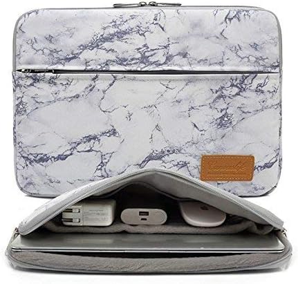Canvaslife Marble Pattern 360 Degree Protective 14 inch Waterproof Laptop Sleeve case Bag with Pocket for 14 inch 14.0 inch Laptop