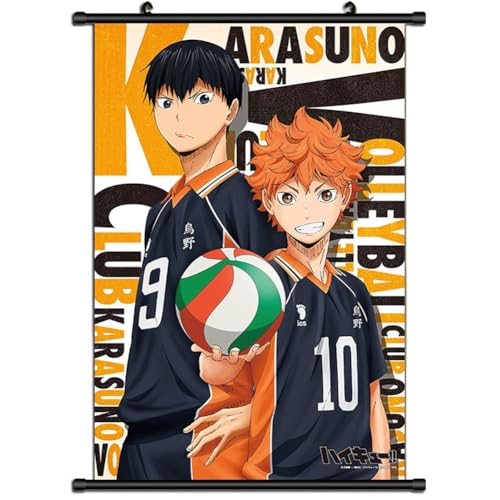 Xinchangda Póster de Haikyuu Scrolls, póster de anime Hinata Shoyo Tobio Kageyama Tsukishima Kei, póster para colgar en la pared, decoración del hogar, 60 x 40 cm