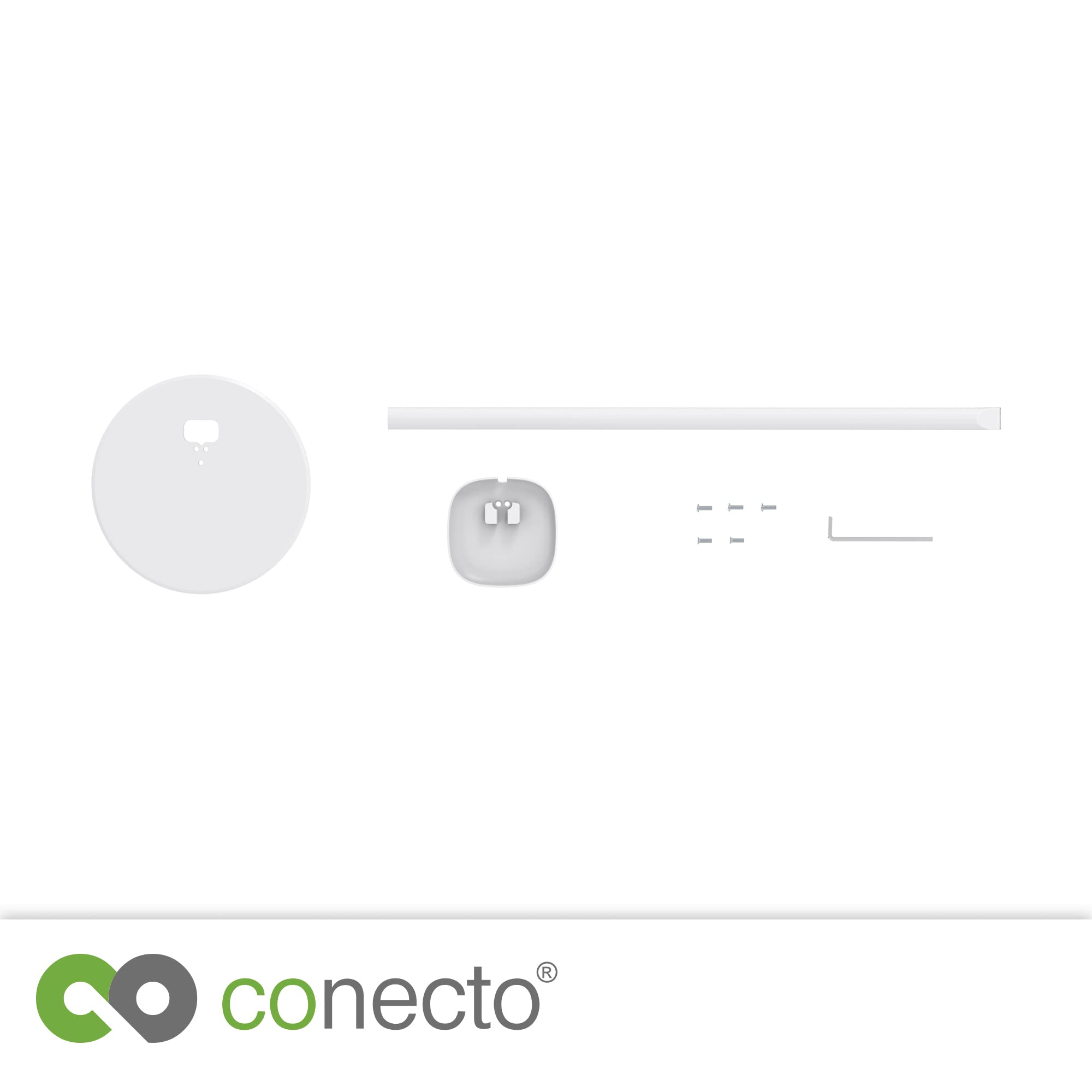 conecto CC50596 Premium Stand voor SONOS ONE SONOS Play:1 met kabelmanagement, hoogte: 71,6 cm, draagvermogen: max. 3,0 kg, wit
