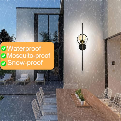 Lampe Murale Jardin Étanche Solution Éclairage LED Ajustable pour Façade et Garage Or 60CM