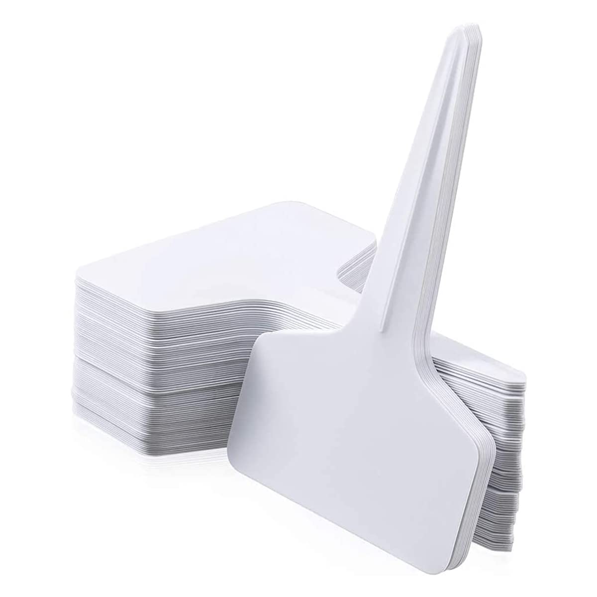 HASTHIP® 100pcs White Plant Label Plant Name Tag PP Plastic Reusable Plant Name Tags for Gardening Writtable Plant Tags for Plant Classfication